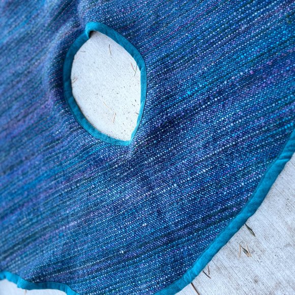 Handmade Handwoven "Stingray" Wrap Top - S/M/L - Blue/Turquoise + Leather - Picture 3 of 8